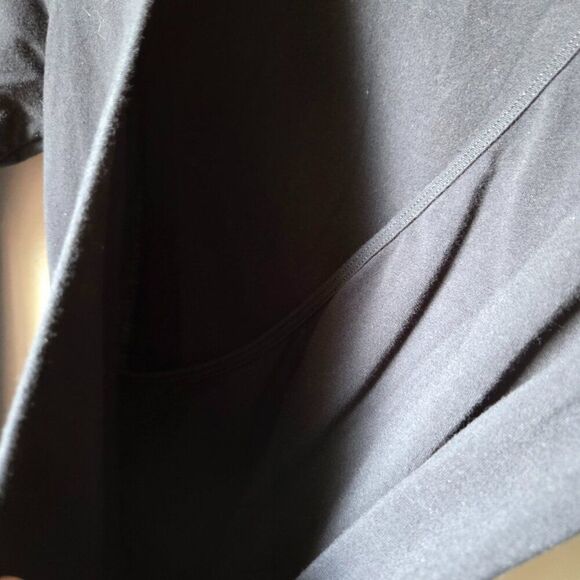 EUC AMERICAN APPAREL BLACK DEEP SURPLICE V NECK LONGSLEEVES BODYSUIT SZ M - Picture 9 of 13